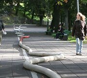 Ugniagesių pratybos penktadienio rytą Vilniaus centre sukėlė nerimo sostinės gyventojams.