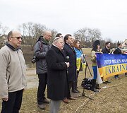 Prie Rusijos ambasados mitingas prie&scaron; Rusijos agresiją.