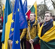 Prie Rusijos ambasados mitingas prie&scaron; Rusijos agresiją.