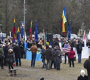 Prie Rusijos ambasados mitingas prie&scaron; Rusijos agresiją.