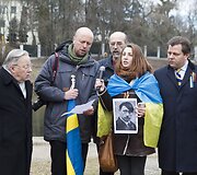 Prie Rusijos ambasados mitingas prie&scaron; Rusijos agresiją.