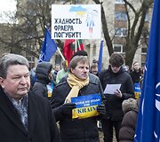 Prie Rusijos ambasados mitingas prie&scaron; Rusijos agresiją.