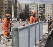 Tvarkomas viadukas Karolini&scaron;kėse.