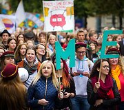 Vilniaus Universiteto (VU) studentai griausmingai paminėjo mokslo metų pradžią.