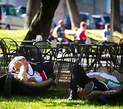 Saulės nutviekstas Vilnius ir vilniečiai.