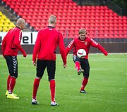 Lietuvos futbolo rinktinės treniruotė prie&scaron; varžybas su Estijos rinktine.