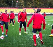 Lietuvos futbolo rinktinės treniruotė prie&scaron; varžybas su Estijos rinktine.