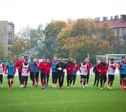 Lietuvos futbolo rinktinės treniruotė prie&scaron; varžybas su Estijos rinktine.