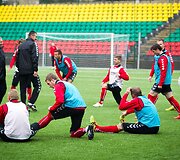 Lietuvos futbolo rinktinės treniruotė prie&scaron; varžybas su Estijos rinktine.