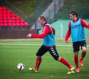 Lietuvos futbolo rinktinės treniruotė prie&scaron; varžybas su Estijos rinktine.