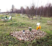 Vėlinių žvakutės - ir Vilniaus gyvūnų kapinėse.