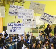 Jaunųjų Lietuvos kurčiųjų draugijos narių protestas
