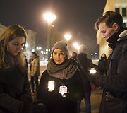 Ukrainiečiai ir lietuviai  i&scaron;reikė pagarbą žuvusiems Ukrainos gyventojams