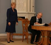 Lietuvos Respublikos Prezidentė Dalia Grybauskaitė priėmė Lietuvoje vie&scaron;intį Europos Sąjungos Prezidentą Hermaną van Rompuy.