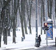 Sekmadienį Vilniuje - balta, balta. Nosis kutena žvarbus vėjas.