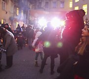 Užgavėnių &scaron;ventė Vilniaus mokytojų namų kiemelyje