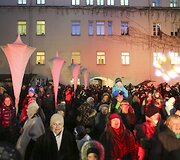 Užgavėnių &scaron;ventė Vilniaus mokytojų namų kiemelyje