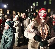 Užgavėnių &scaron;ventė Vilniaus mokytojų namų kiemelyje