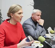 Kandidatai į Klaipėdos merus Vytautas Grubliauskas ir Agnė Bilotaitė