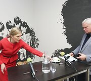 Kandidatai į Klaipėdos merus Vytautas Grubliauskas ir Agnė Bilotaitė