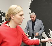 Kandidatai į Klaipėdos merus Vytautas Grubliauskas ir Agnė Bilotaitė