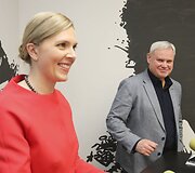 Kandidatai į Klaipėdos merus Vytautas Grubliauskas ir Agnė Bilotaitė