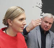 Kandidatai į Klaipėdos merus Vytautas Grubliauskas ir Agnė Bilotaitė