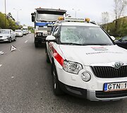 Avarija Geležinio Vilko gatvėje, Vilniuje.