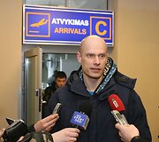 &bdquo;Uniks&ldquo; žaidėjas Saulius &Scaron;tombergas sulaukė žurnalistų dėmesio.