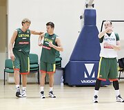 Lietuvos vyrų krep&scaron;inio rinktinės pirmoji treniruotė krep&scaron;inio salėje