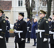  S.Daukanto aik&scaron;tėje &scaron;ventinė ceremonija, skirta Lietuvos kariuomenės Garbės sargybos kuopos įkūrimo 25-mečiui