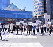 Protesto akcija dėl mokyklų reorganizavimo