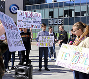 Protesto akcija dėl mokyklų reorganizavimo