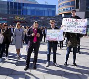 Protesto akcija dėl mokyklų reorganizavimo