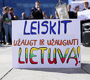 Protesto akcija dėl mokyklų reorganizavimo