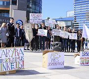 Protesto akcija dėl mokyklų reorganizavimo