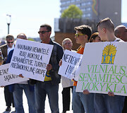 Protesto akcija dėl mokyklų reorganizavimo