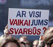 Protesto akcija dėl mokyklų reorganizavimo