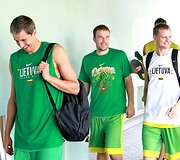 Lietuvos vyrų krep&scaron;inio rinktinės treniruotė.