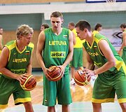 Lietuvos vyrų krep&scaron;inio rinktinės treniruotė.