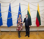 Saulius Skvernelis susitiko su Europos Sąjungos konkurencijos komisare Margrethe Vestager