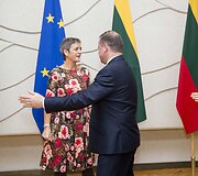 Saulius Skvernelis susitiko su Europos Sąjungos konkurencijos komisare Margrethe Vestager