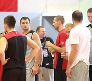 Lenkijos rinktinės treniruotė.