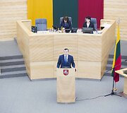 Ūkio ministro Virginijaus Sinkevičiaus priesaika Seime