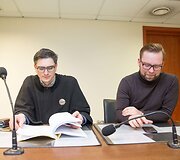 Advokatas Justas Sakavičius ir Juozas Butnorius
