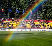 Baltijos futbolo taurės rungtynės: Lietuva - Latvija. 