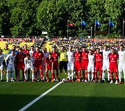 Baltijos futbolo taurės rungtynės: Lietuva - Latvija. 