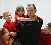 Krep&scaron;ininkų fotosesija su vaikais