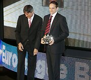Eurolygos sezono lyderių pagerbimo ceremonijos akimirka