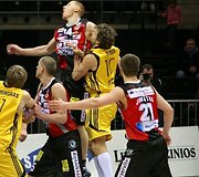 Vilniaus &bdquo;Lietuvos rytas&ldquo; i&scaron;vykoje 73:64 palaužė &Scaron;iaulių &bdquo;&Scaron;iaulius&ldquo; (2008.03.21).
